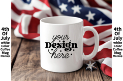 4th of July white 11oz blank coffee mug mockup Product Image 1