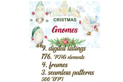 Christmas watercolor clipart, Christmas Gnome. holiday decor Product Image 6