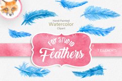 Watercolor Feathers Clipart - Watercolour Feathers, Hand Pai Product Image 1