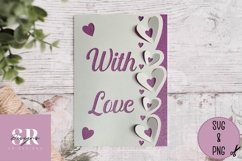 3D With love card| Paper cutting | With love card svg Product Image 2