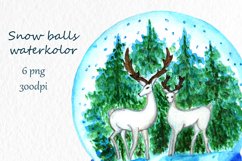 Ornament Winter .Glass bowl clipart watercolor. Snow holiday Product Image 11