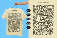 Gong Xi Fat Cai Doodle T-shirt | SVG Product Image 1