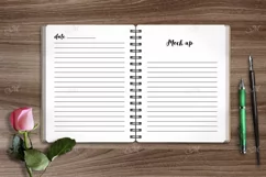 Spiral Notebook Opened Mock up. PSD & PNG Product Image 1
