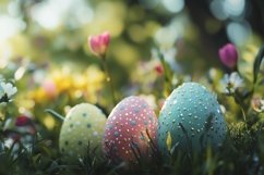 Funny Easter Background, Easter Eggs Background PNG Product Image 1