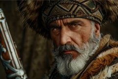 Intense warrior in traditional attire Product Image 1