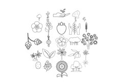 Yield icons set, outline style Product Image 1