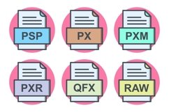 Set Of File Formats Icons Product Image 1