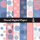 Floral Digital Paper, Floral Pattern Product Image 1