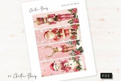 Pink Christmas Printable Bookmarks, Christmas Bookmarks Product Image 3