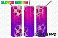 20oz Pink Purple Ombre Leopard Distressed Tumbler Wrap Product Image 1