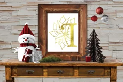 Christmas Poinsettia Alphabet Letters A-Z SVG Cut Files Product Image 3