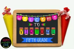 Virtual Fifth Grade School Sign- First Day of School Sign Product Image 2