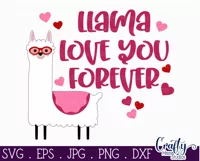 Llama Love You Forever | Valentine Svg Design Product Image 2