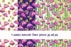 seamless watercolor flower patterns digital paper Product Image 1