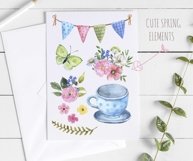 Watercolor Cute Bunny Easter Spring Little Rabbit Clipart Product Image 4