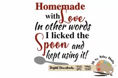 Homemade with love svg funny baking cooking svg file Product Image 1