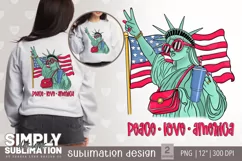 Statue of Liberty | Peace Love America | Sublimation | Png Product Image 1