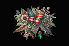 4th of July Boho Butterfly sublimation print design PNG Product Image 2