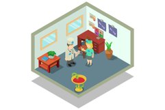 Clinic concept banner, isometric style Product Image 1