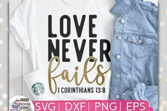 Love Never Fails SVG DXF PNG EPS Cutting Files Product Image 1