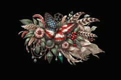4th of July Boho Butterfly sublimation print design PNG Product Image 2