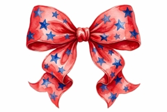 Coquette Patriotic Bow Watercolor Product Image 1