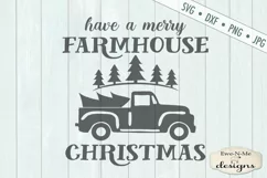 Merry Farmhouse Christmas - Old Truck SVG DXF Product Image 2