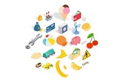 Emirates icons set, isometric style Product Image 1