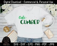 Cute Cumber- Cute Kids SVG, Funny Vegetable Shirt Design SVG Product Image 2