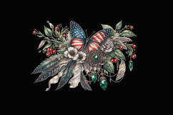 4th of July Boho Butterfly sublimation print design PNG Product Image 2