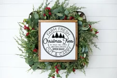 Farm Fresh Christmas Trees SVG - Holiday Decor svg, round Product Image 1