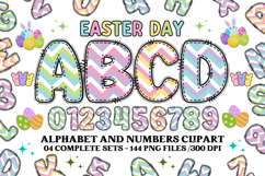 Easter Day Alphabet png clipart, easter day letters doodle Product Image 1