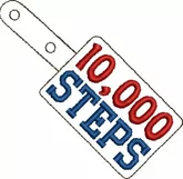 ITH 10,000 Steps Vinyl Key Fob or Bag Tag - Snap Tab Machine Embroidery Product Image 2