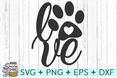 Paw Print Love SVG DXF PNG EPS Cutting Files Product Image 2