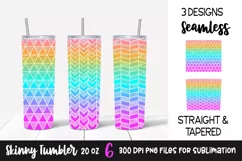 Bright Geometric Glitter 20 oz Skinny Tumbler Sublimation Product Image 1