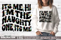 Naughty One Matching Christmas T-Shirts Sublimation Png Product Image 1