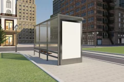 Bus Shelter Outdoor Advertising Sign Mockup Product Image 2