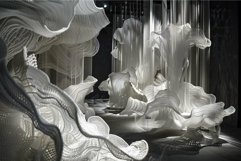 Modern art installation filling room with abstract shapes Product Image 1