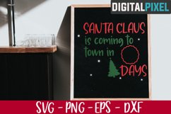 Christmas Countdown Svg, Santa is Coming Svg, Chalkboard Svg Product Image 1