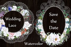 White lace floral frames clipart Product Image 2