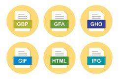Set Of File Formats Icons Product Image 1