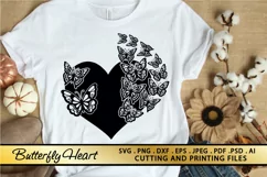 Butterfly Heart SVG PNG EPS DXF Files Butterfly SVG Cut File Product Image 2