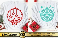 Christmas SVG PNG EPS DXF Christmas Ornament SVG EARINGS Product Image 3