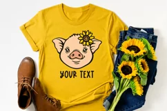 Pig face svg Pig svg Baby farm animals svg Sunflower svg Product Image 5