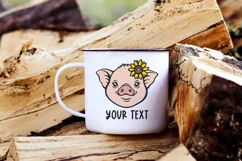 Pig face svg Pig svg Baby farm animals svg Sunflower svg Product Image 4