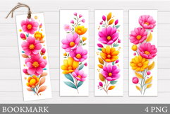 Dragonfly Bookmark Design. Flowers Bookmark Sublimation Product Image 1