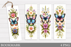Butterfly Bookmark Sublimation. Flowers Bookmark Design Product Image 1