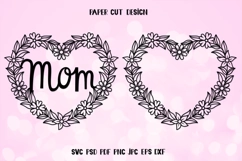 Mom SVG,Mom Heart,Heart Wreath,Heart Flower SVG,Heart Frame Product Image 1