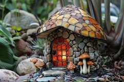 Stone Home with Nature Background Wallpaper Product Image 1