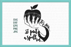I put a spell on you svg, witch hand apple halloween dxf png Product Image 2